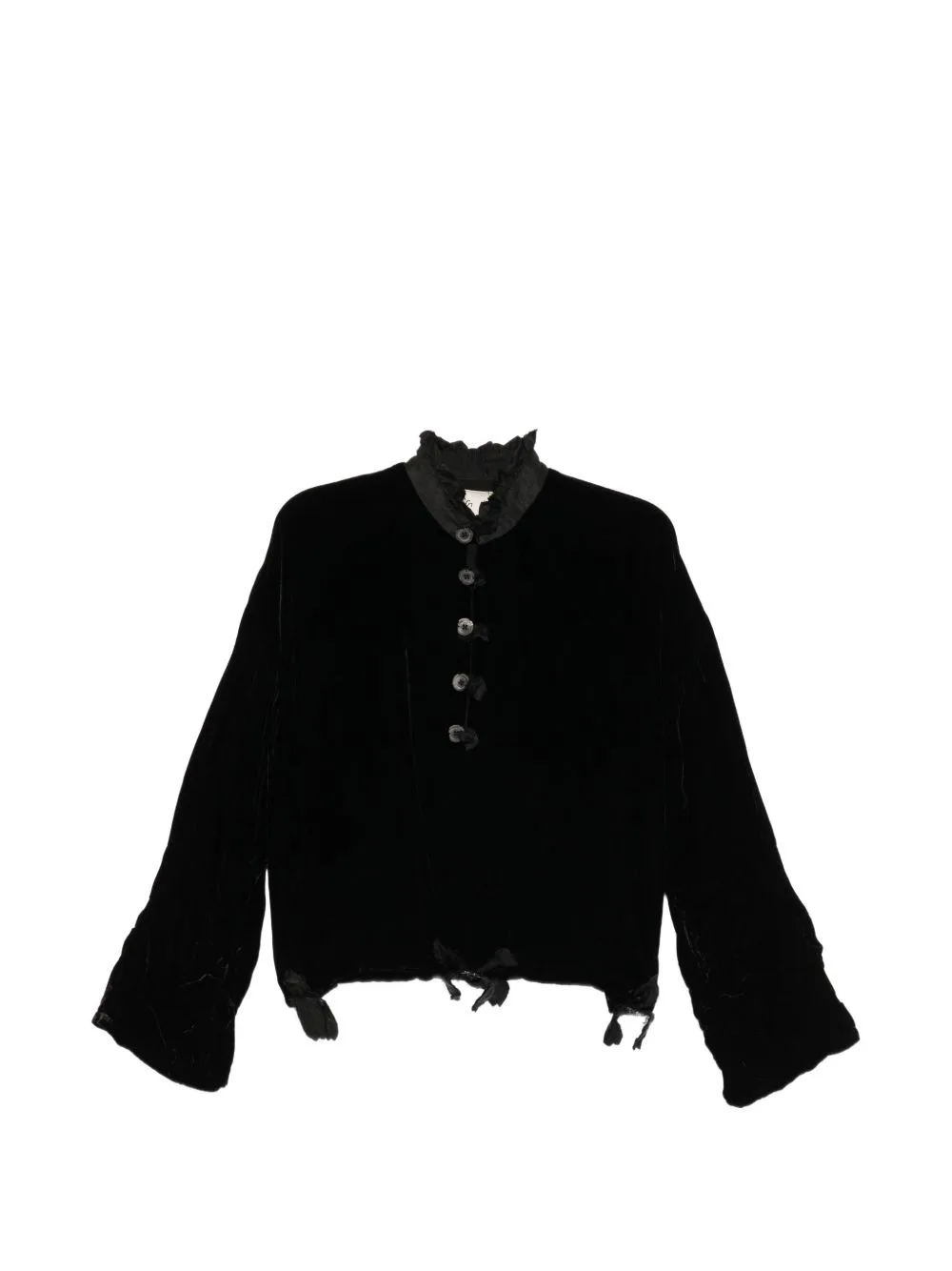 Velvet Ruffle-Collar Blouse by GG IN RED
