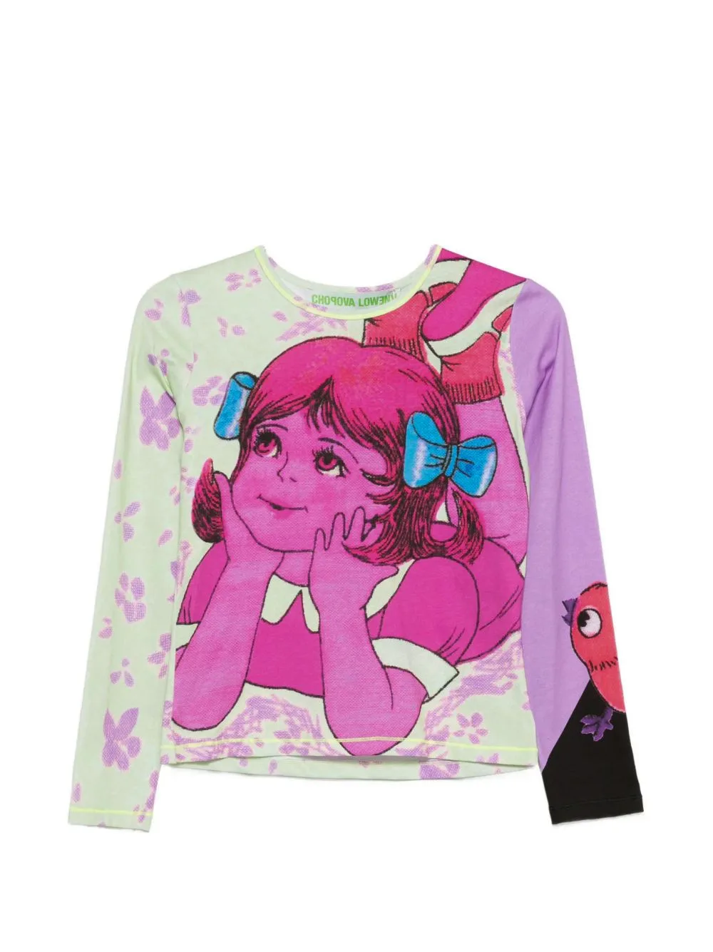 Daydream Fitted Graphic-Print Long-Sleeve T-Shirt by Chopova Lowena