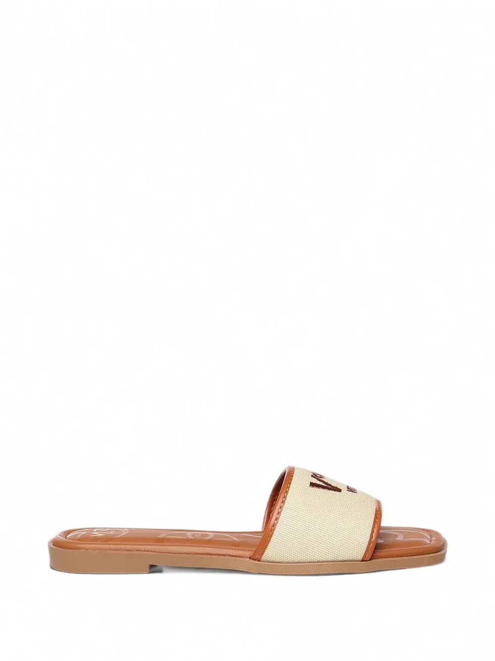 Ciabatta Fascia Logo-Lettering Canvas Sandals by V°73