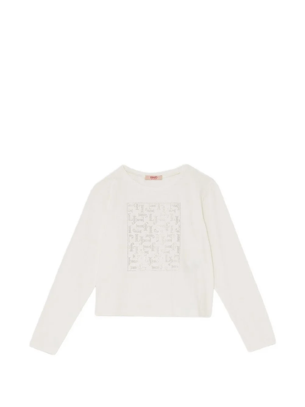 Rhinestone-Logo Long-Sleeve T-Shirt by Liu Jo Kids