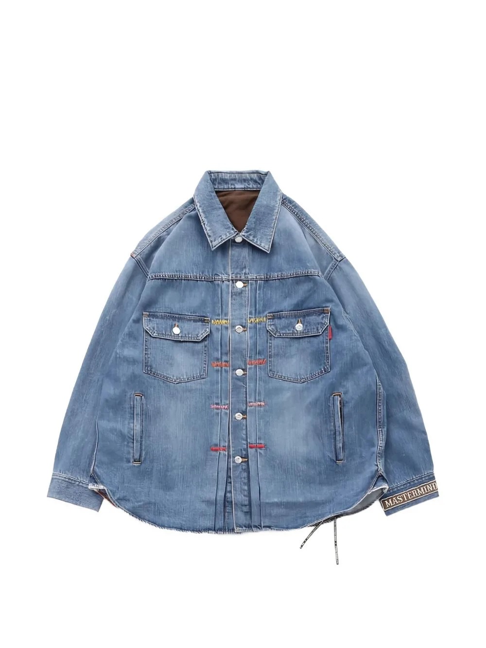 Skull-Patch Panelled Denim Jacket by Mastermind World
