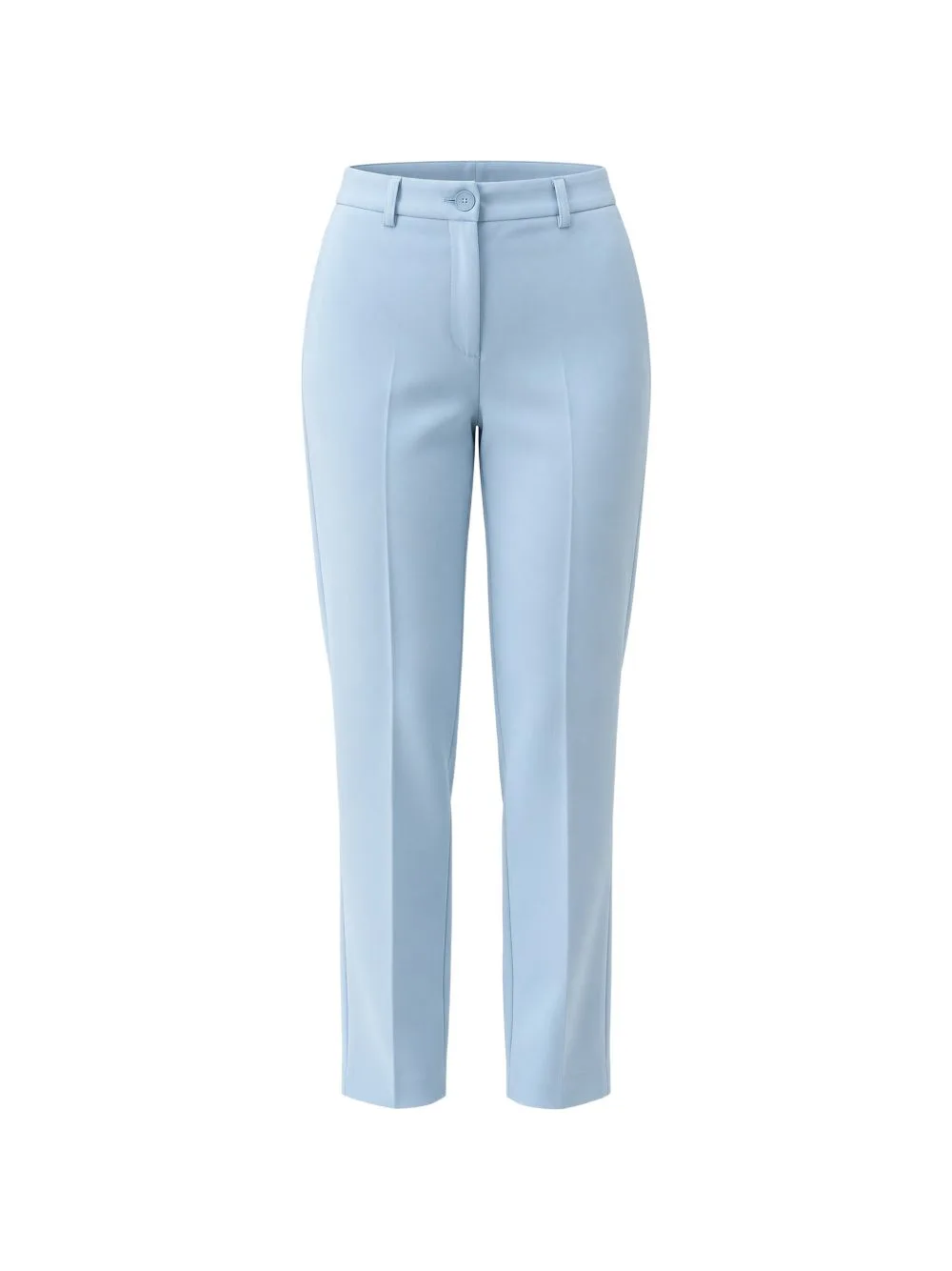 Elasticated-Waistband Pressed-Crease Trousers by VICOLO