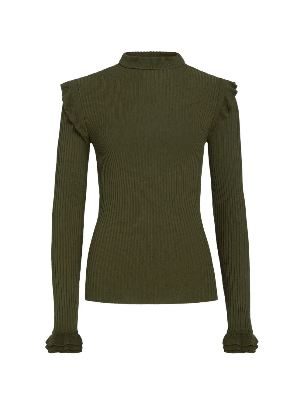 Tinley Ruffled Ribbed Sweater by Marie Oliver