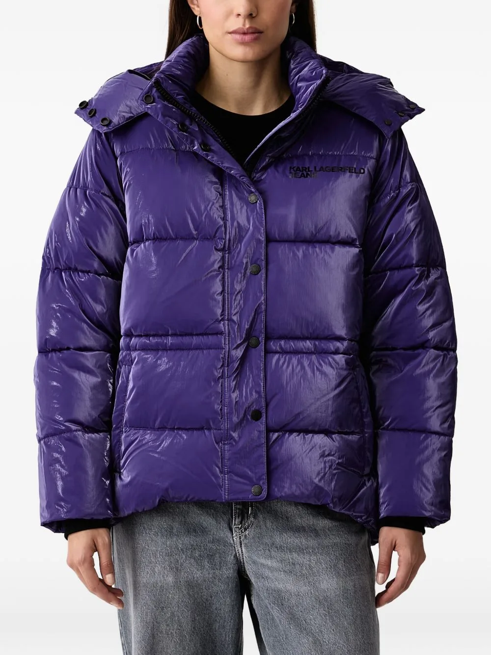 Logo-Print Quilted Jacket by Karl Lagerfeld Jeans