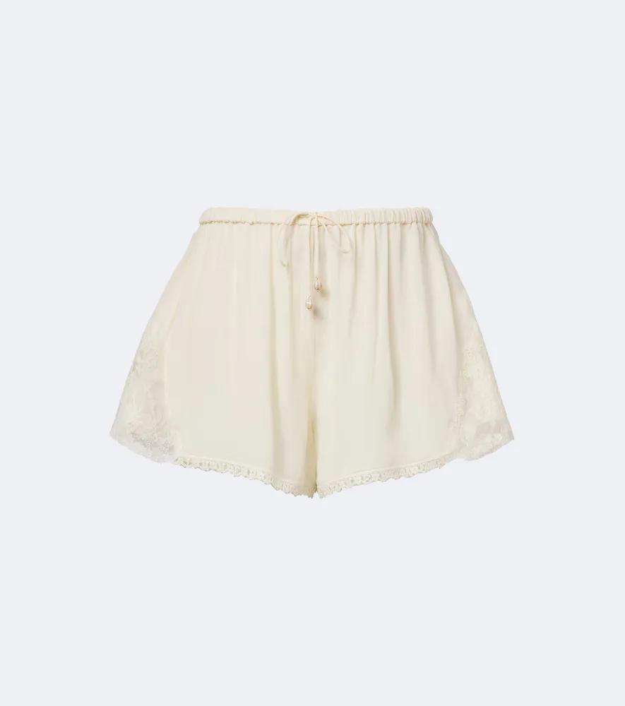 Fairlight Lace-Trimmed Chiffon Shorts by Zimmermann
