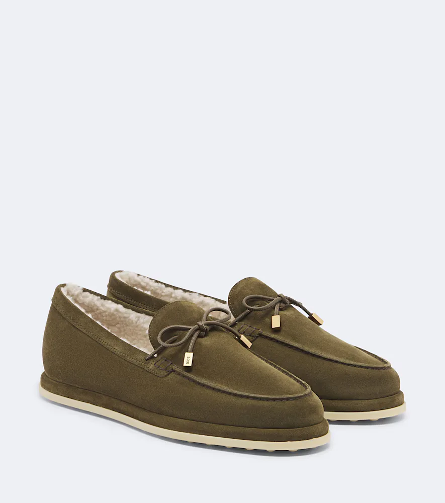 Gommino® Shearling-Lined Suede Boat Shoes by Tod's