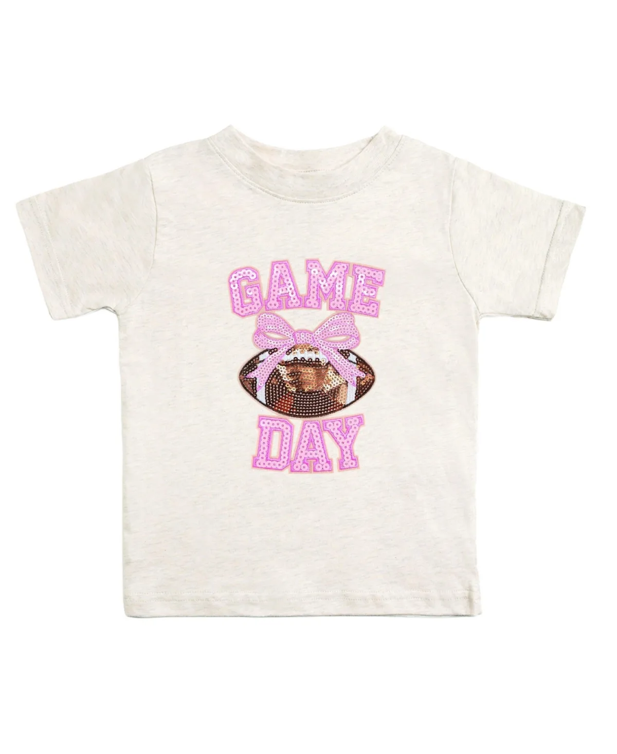 Game Day Sequin Patch Short Sleeve T-Shirt by Sweet Wink
