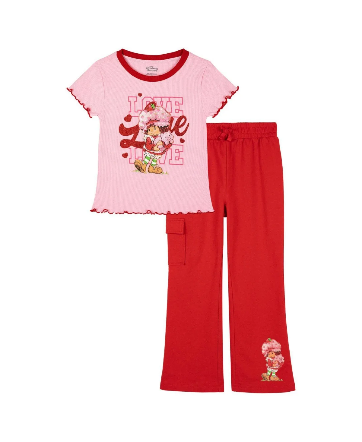2-Piece Short Sleeve T-Shirt and Flare Pants Set by Strawberry Shortcake