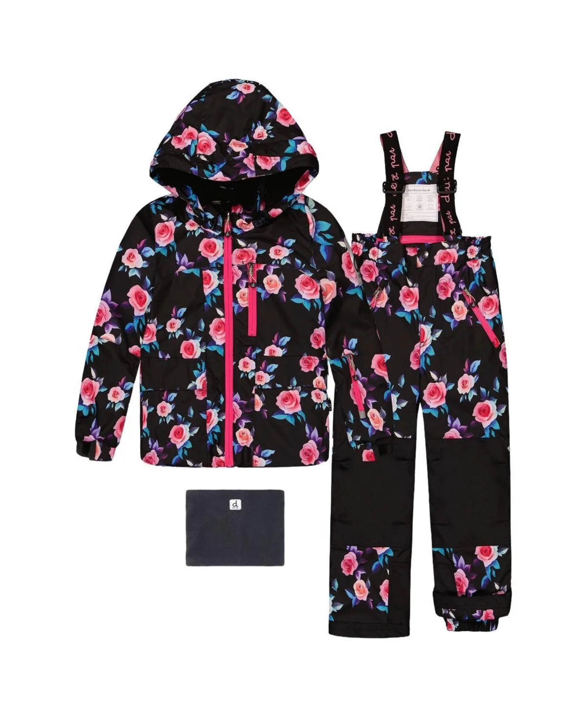 Two Piece Play Snowsuit Rose Print by Deux Par Deux