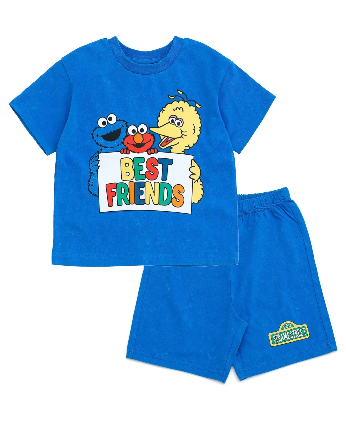 Oscar the Grouch Elmo Bert and Ernie Graphic T-Shirt and Shorts Outfit Set by Sesame Street