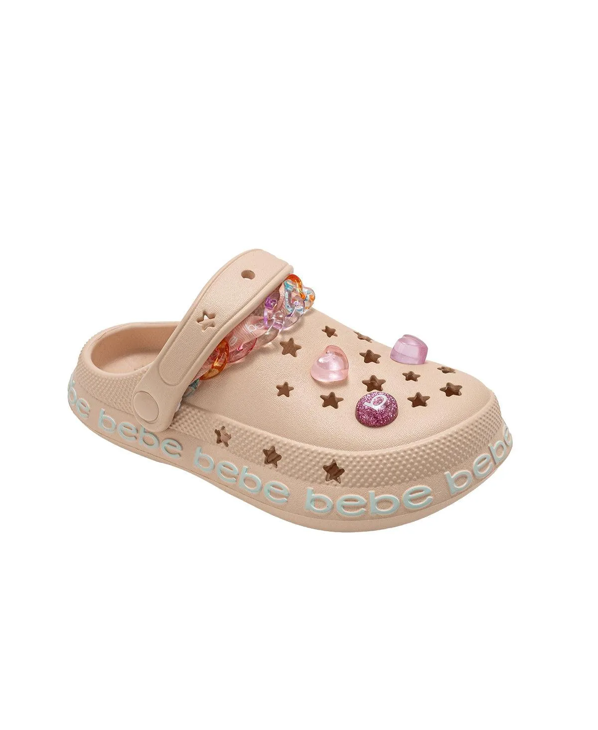 Eva Clogs with Chain, Logo Ribbon and Charms by Bebe