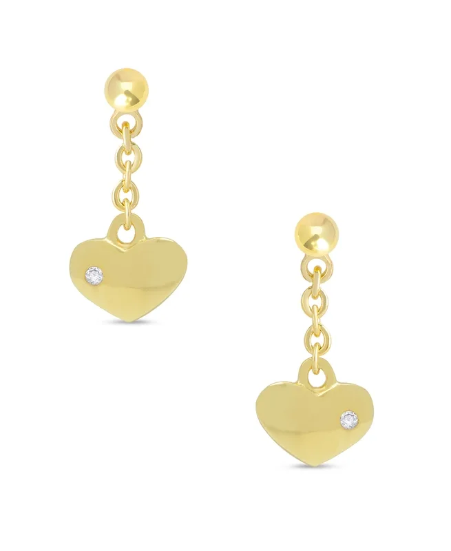 Cz Heart Dangle Earrings by Lily Nily
