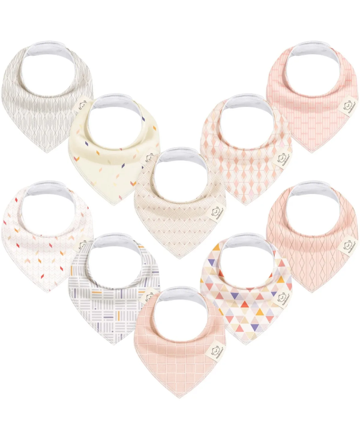 10pk Bandana Bibs, Cotton Drool Bibs by Keababies