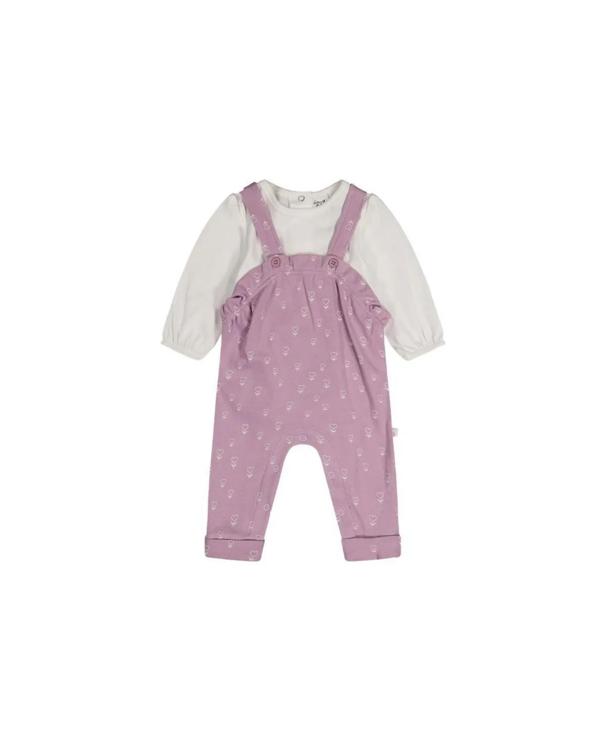 Cotton Onesie and Overall Set Floral Print by Deux Par Deux