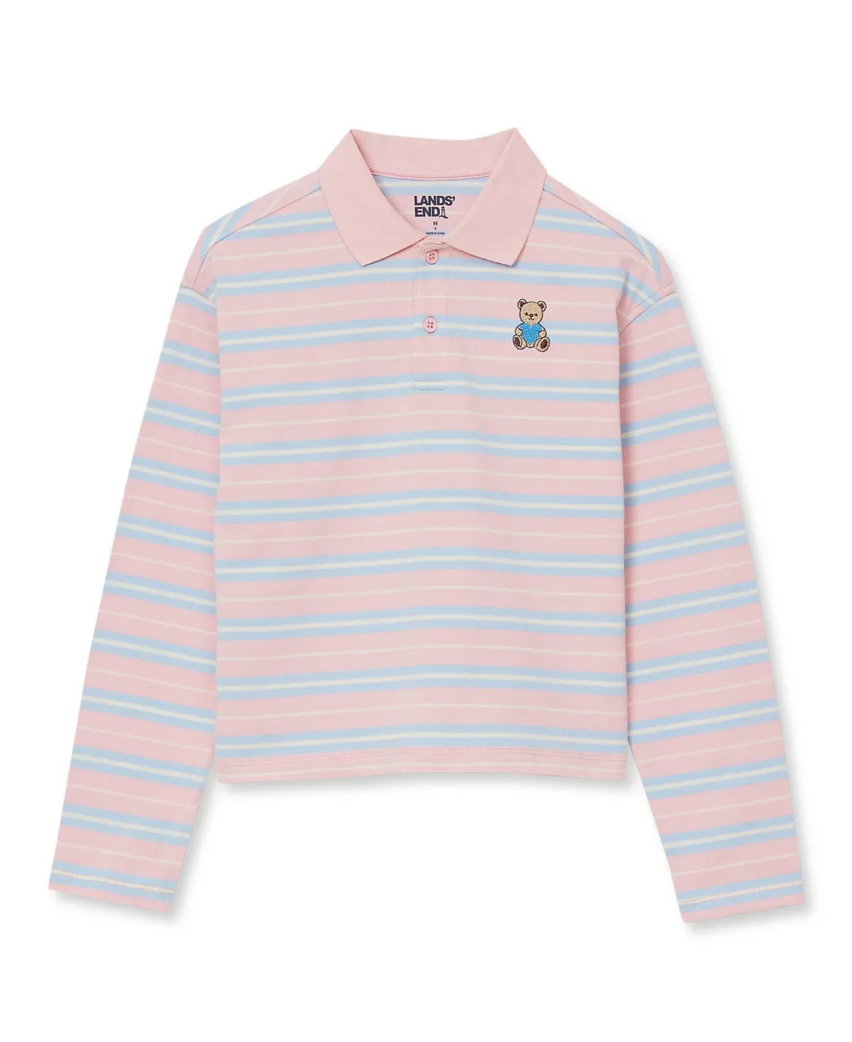 Long Sleeve Collared Polo Shirt by Lands' End