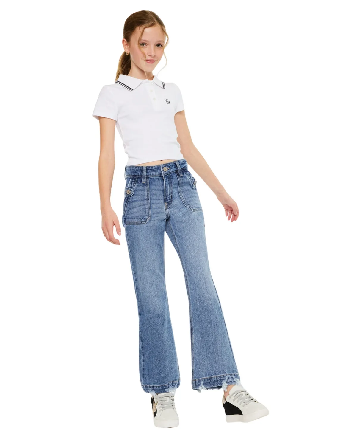 Sherri High Rise Wide Flare Jeans by Kancan