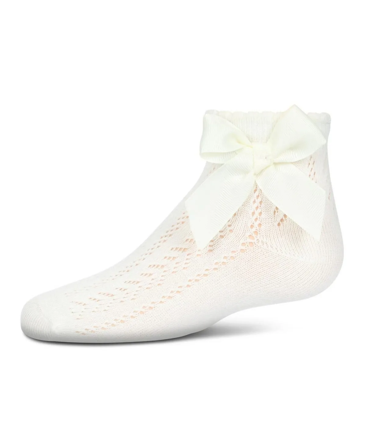 Knit Openwork Bow Anklet Socks by Memoi