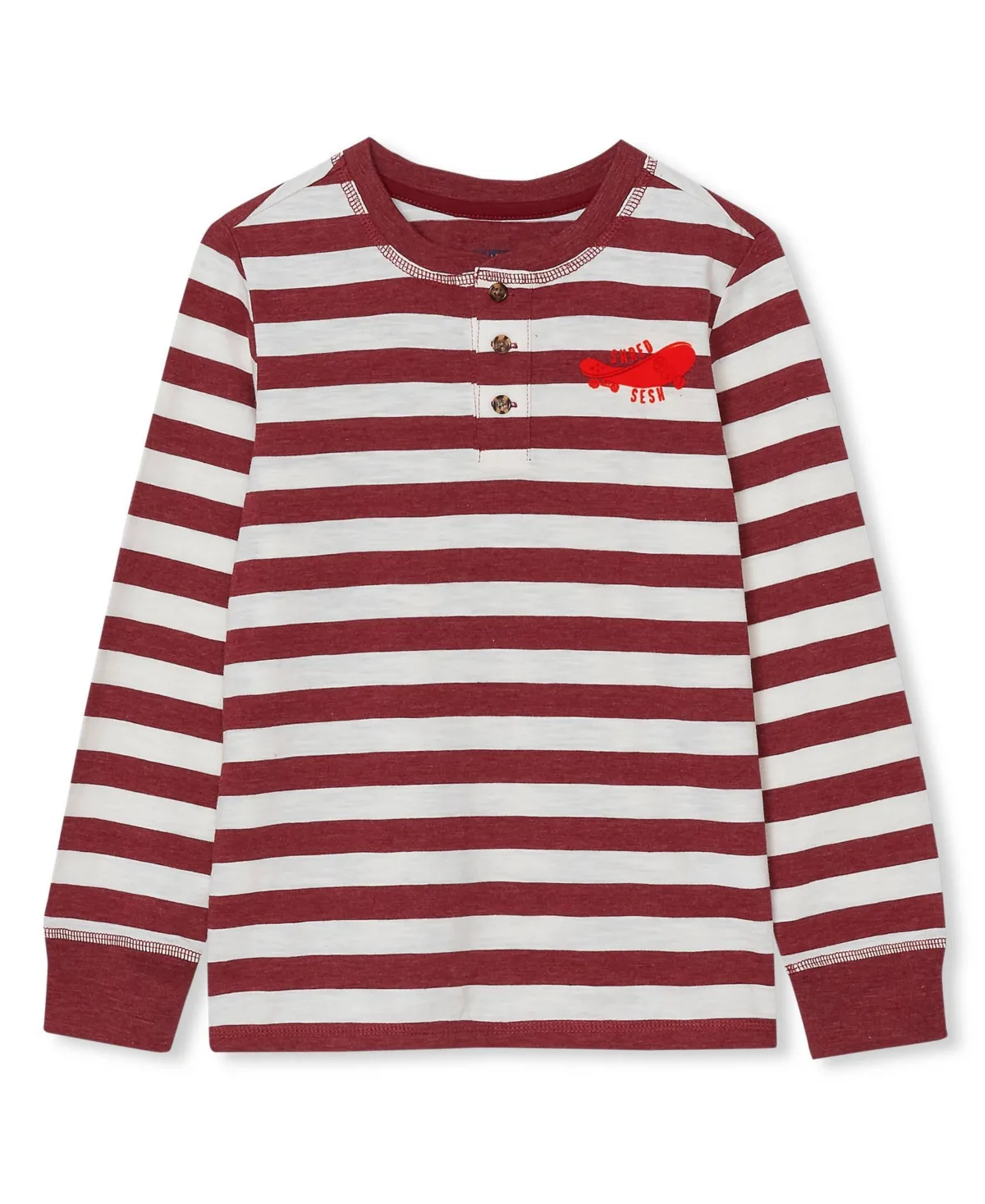 Long-Sleeve Striped Raglan Henley by Lands' End