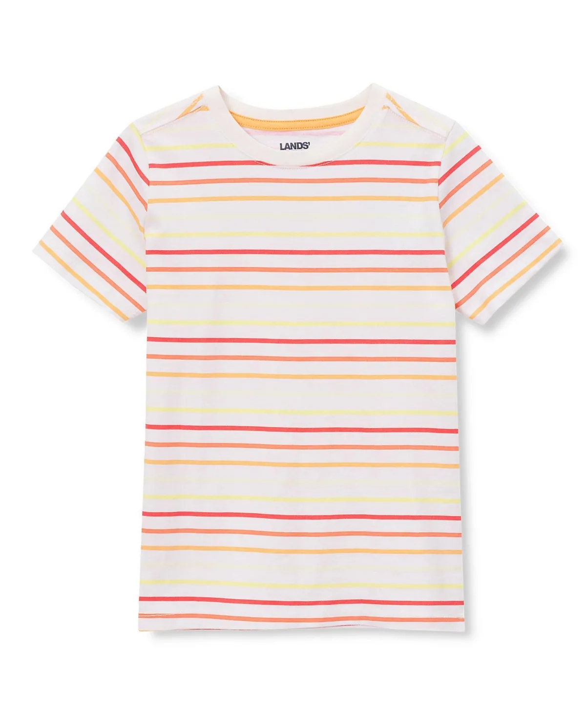 Short Sleeve Stripe Crewneck T-Shirt by Lands' End