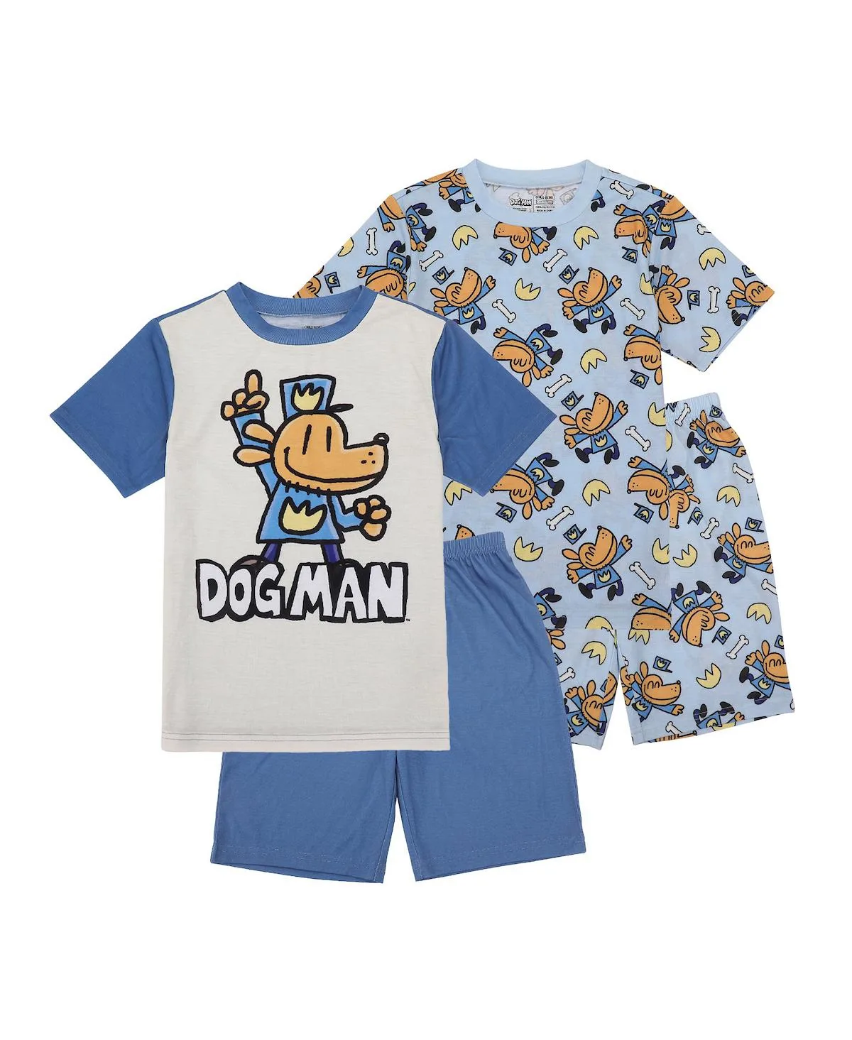 Character Print 4-Pack Pajama Set by Dog Man