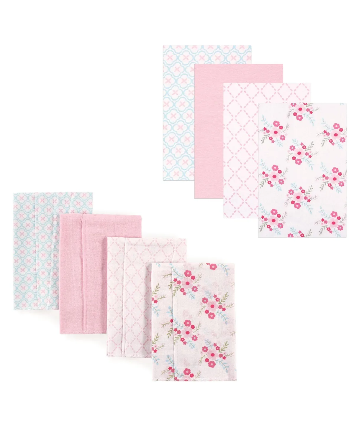 Cotton Flannel Burp Cloths and Receiving Blankets 8-Piece One Size by Luvable Friends