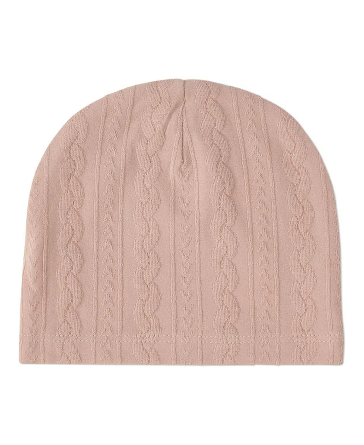 Cozy Cotton-Rich Faux-Cable Jacquard Knit Beanie by Memoi