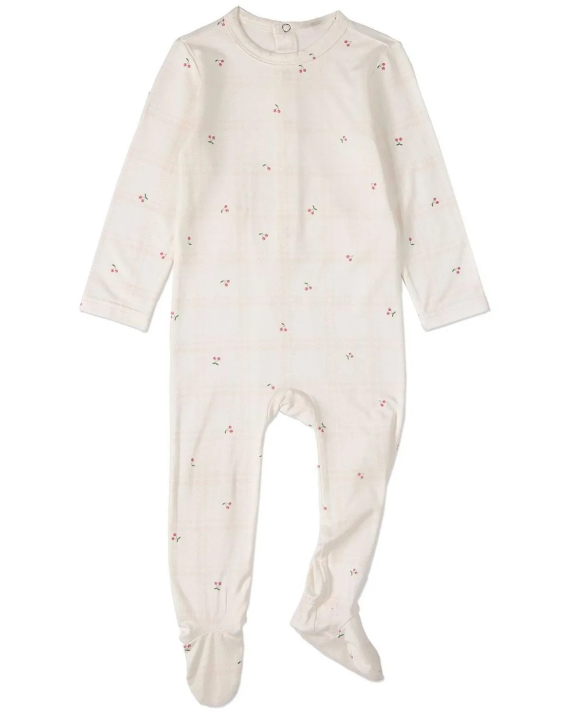 Berry Sweet Modal Blend Tonal Plaid Footie by Memoi