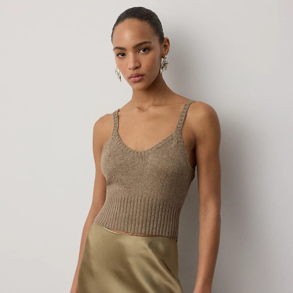 Silk-Blend Mouliné Camisole Jumper by Ralph Lauren Collection