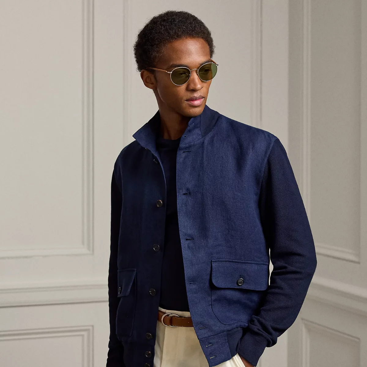 Linen-Panelled Silk-Blend Cardigan by Ralph Lauren Purple Label