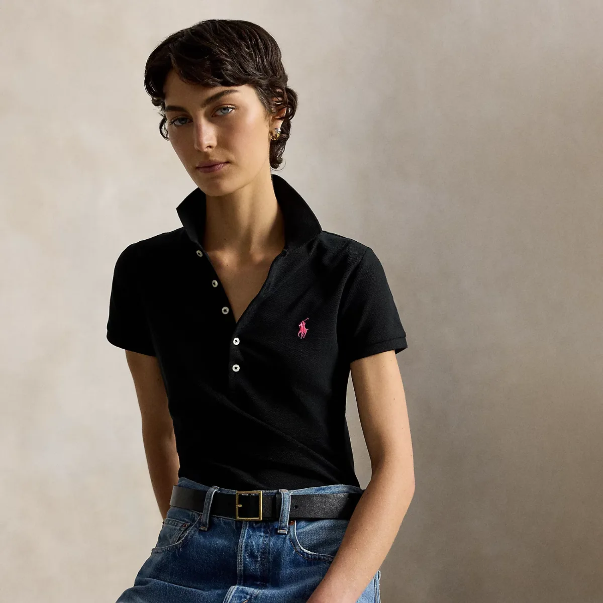 Pink Pony Slim Fit Stretch Polo Shirt by Polo Ralph Lauren