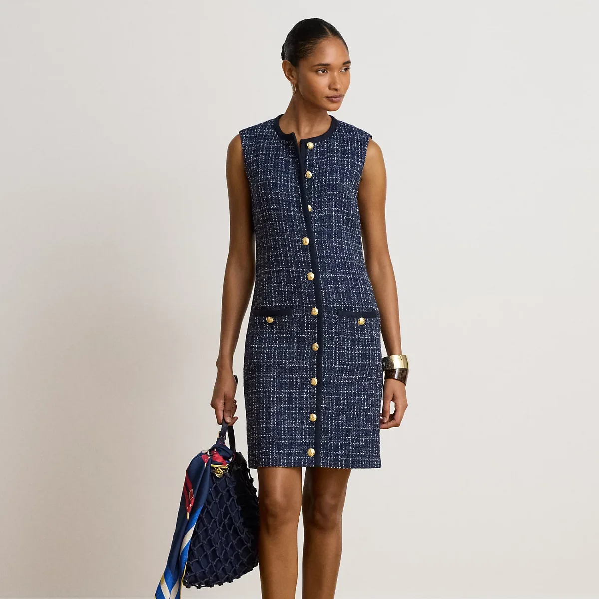 Sleeveless Bouclé Shift Dress by Lauren Ralph Lauren