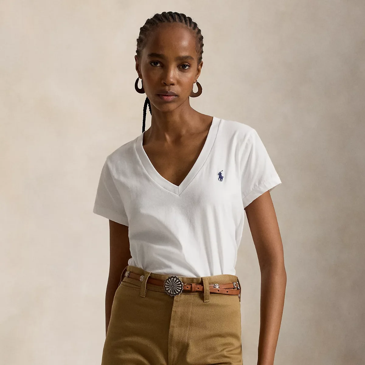 Cotton Jersey V-Neck T-Shirt by Polo Ralph Lauren