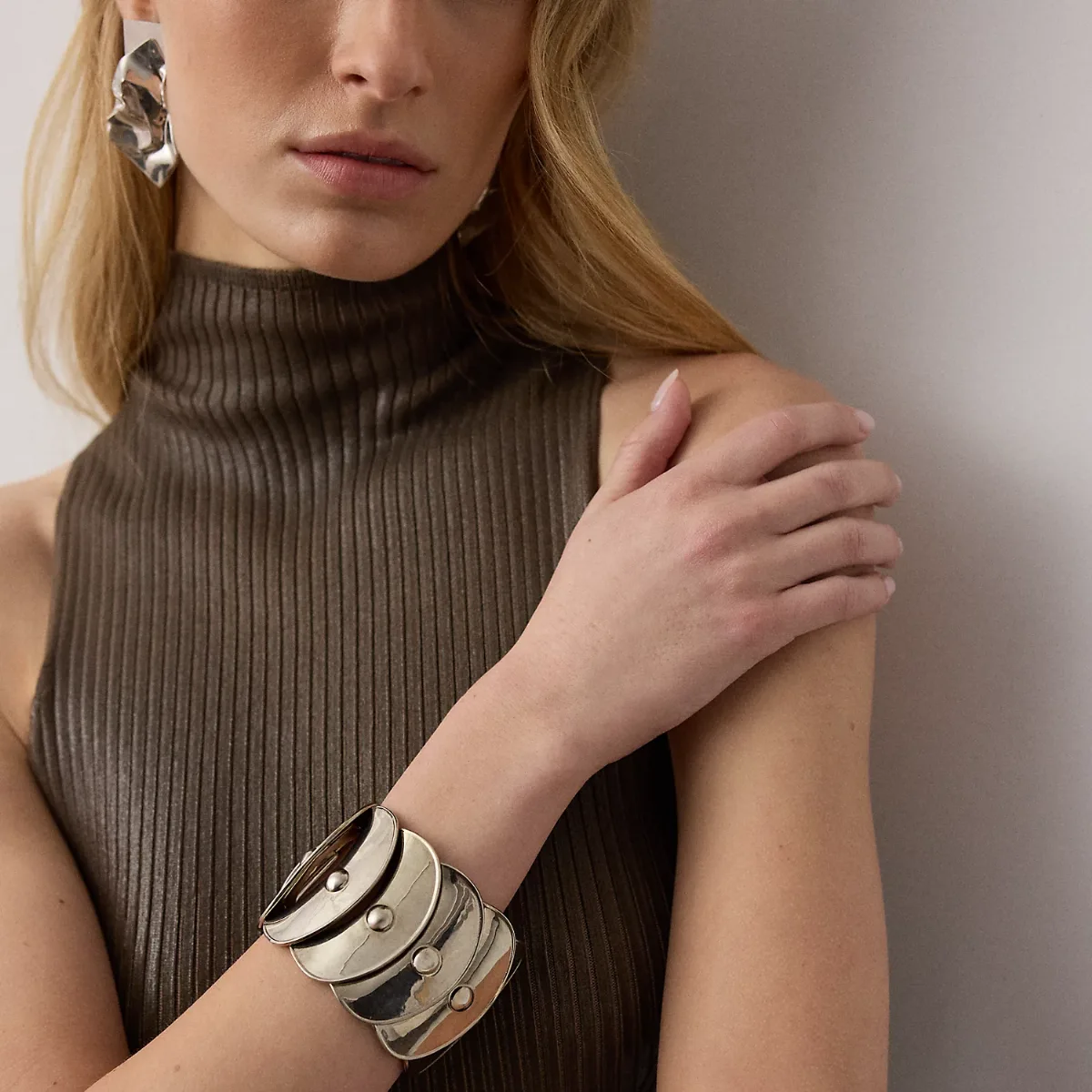 Antiqued Overlapping Disc Cuff by Ralph Lauren Collection