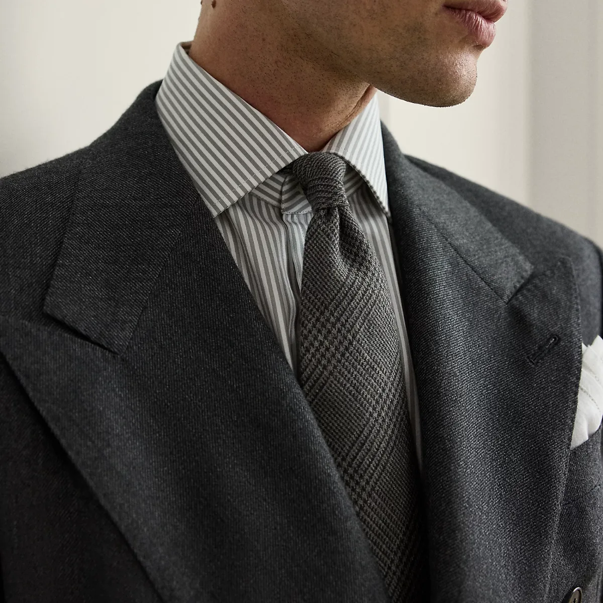 Glen Check Cotton Flannel Tie by Ralph Lauren Purple Label