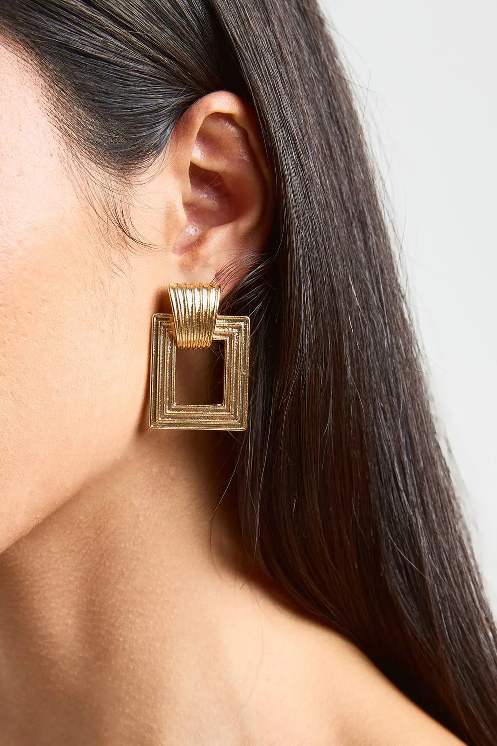 Square Door Knocker Earrings by boohoo