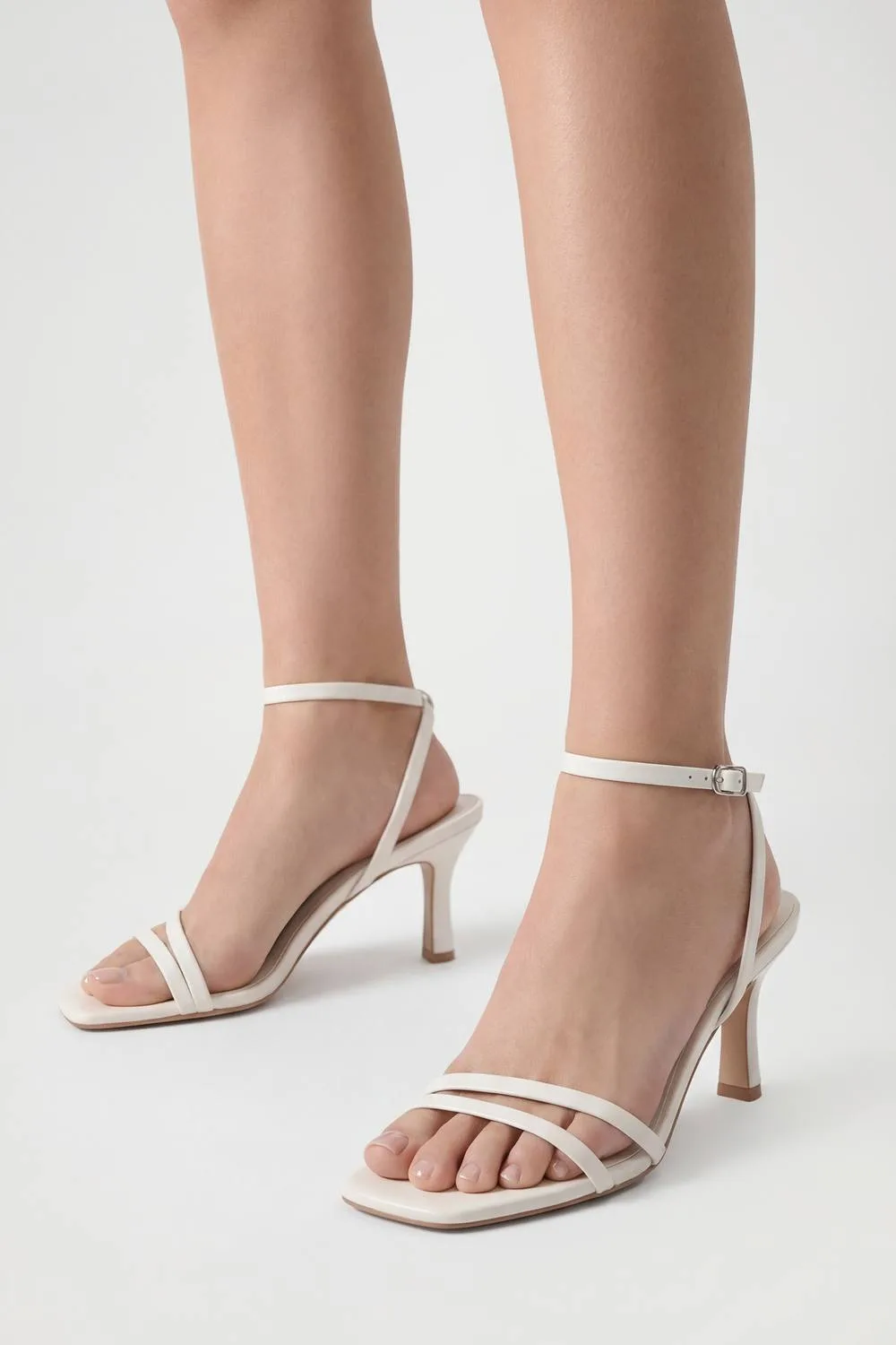 Wide Fit Double Strap Mid Height Heels by boohoo