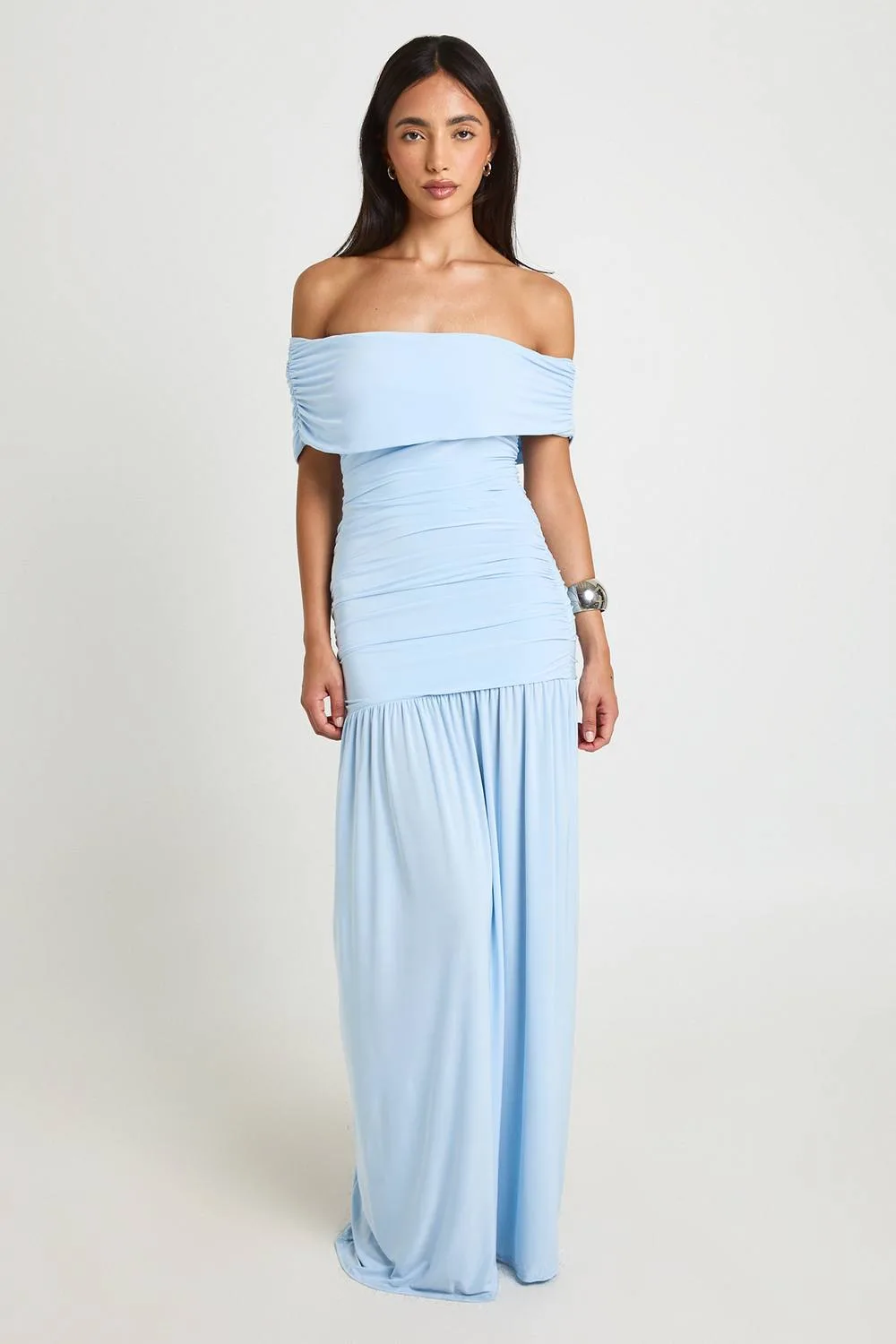 Soft Touch Drape Shoulder Maxi Dress by boohoo