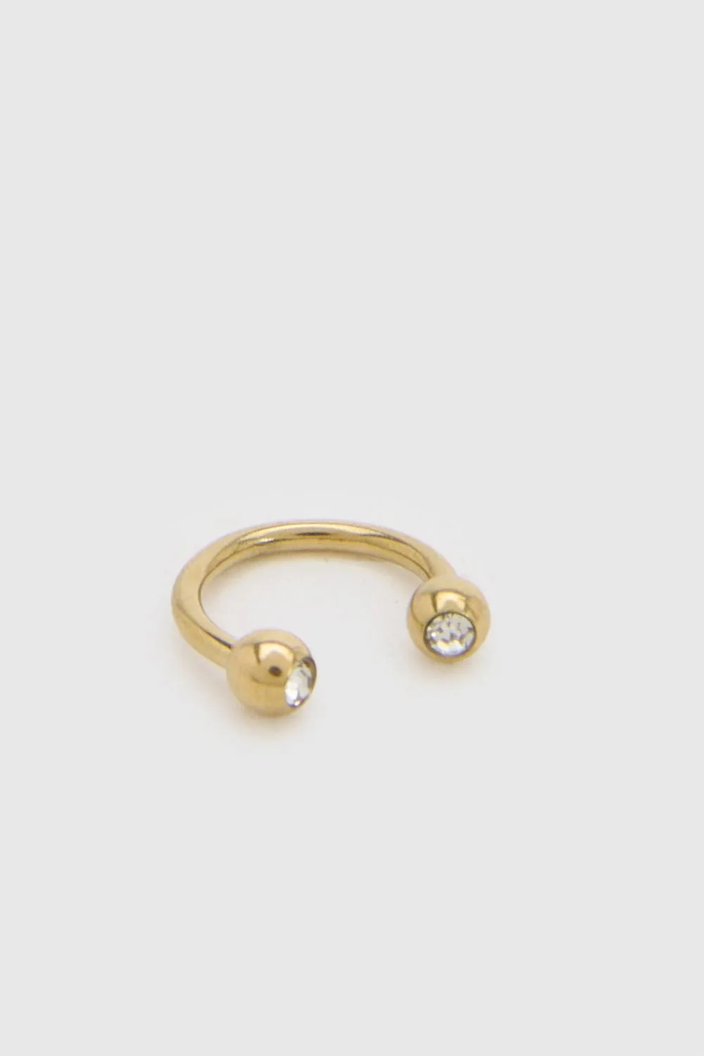 Stainless Steel Gold Diamante Cartilage Piercing by boohoo