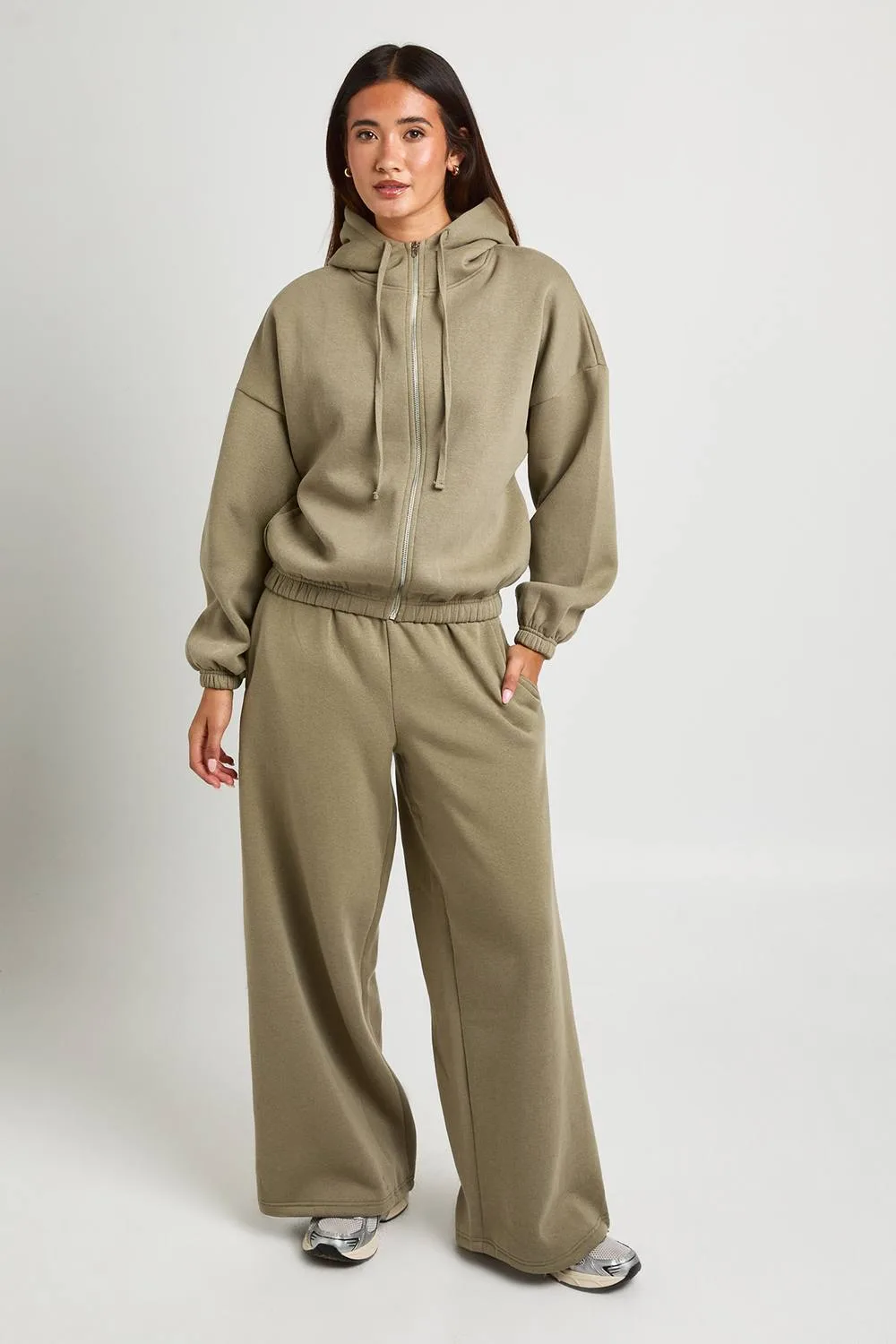 Funnel Neck Hooded Adjustable Cuff Tracksuit by boohoo