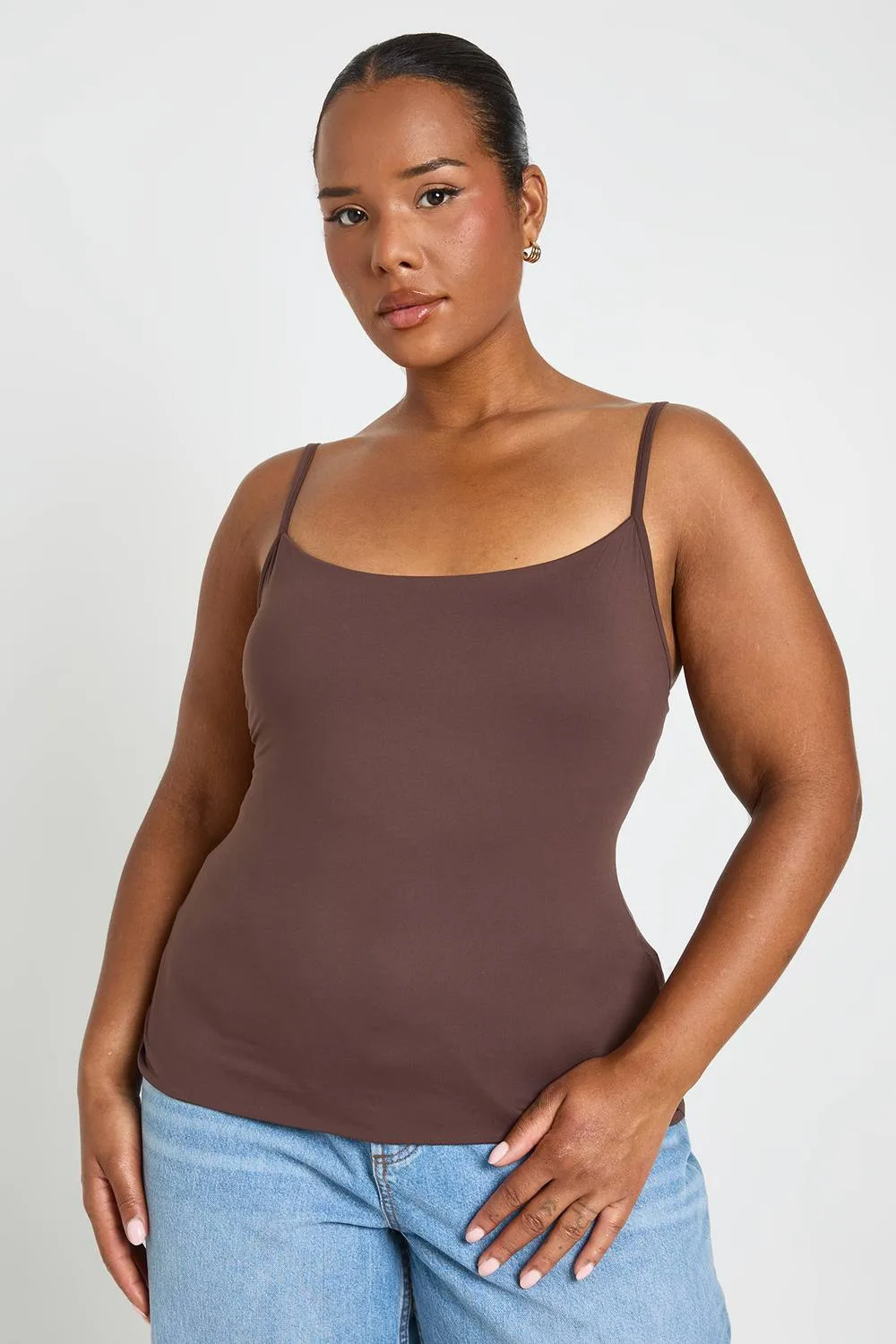 Second Skin Strappy Square Neck Vest Top by boohoo