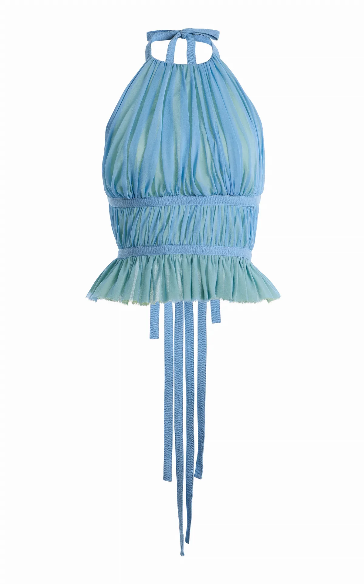 Pleated Wrap Chiffon Top by Tae Park
