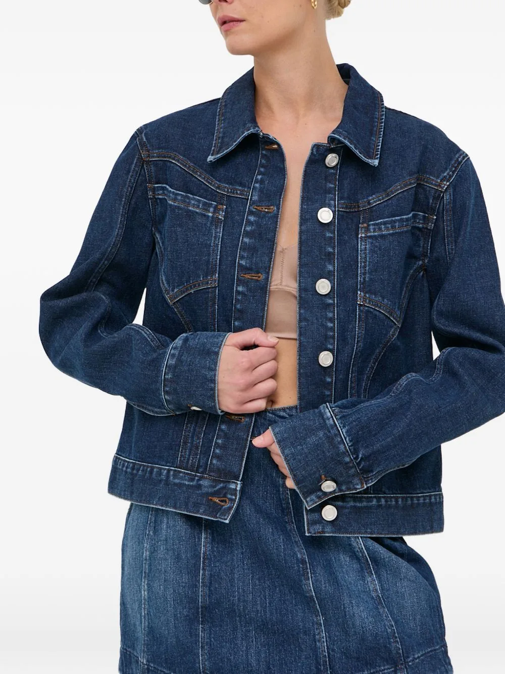 Button-Up Denim Jacket by Trussardi