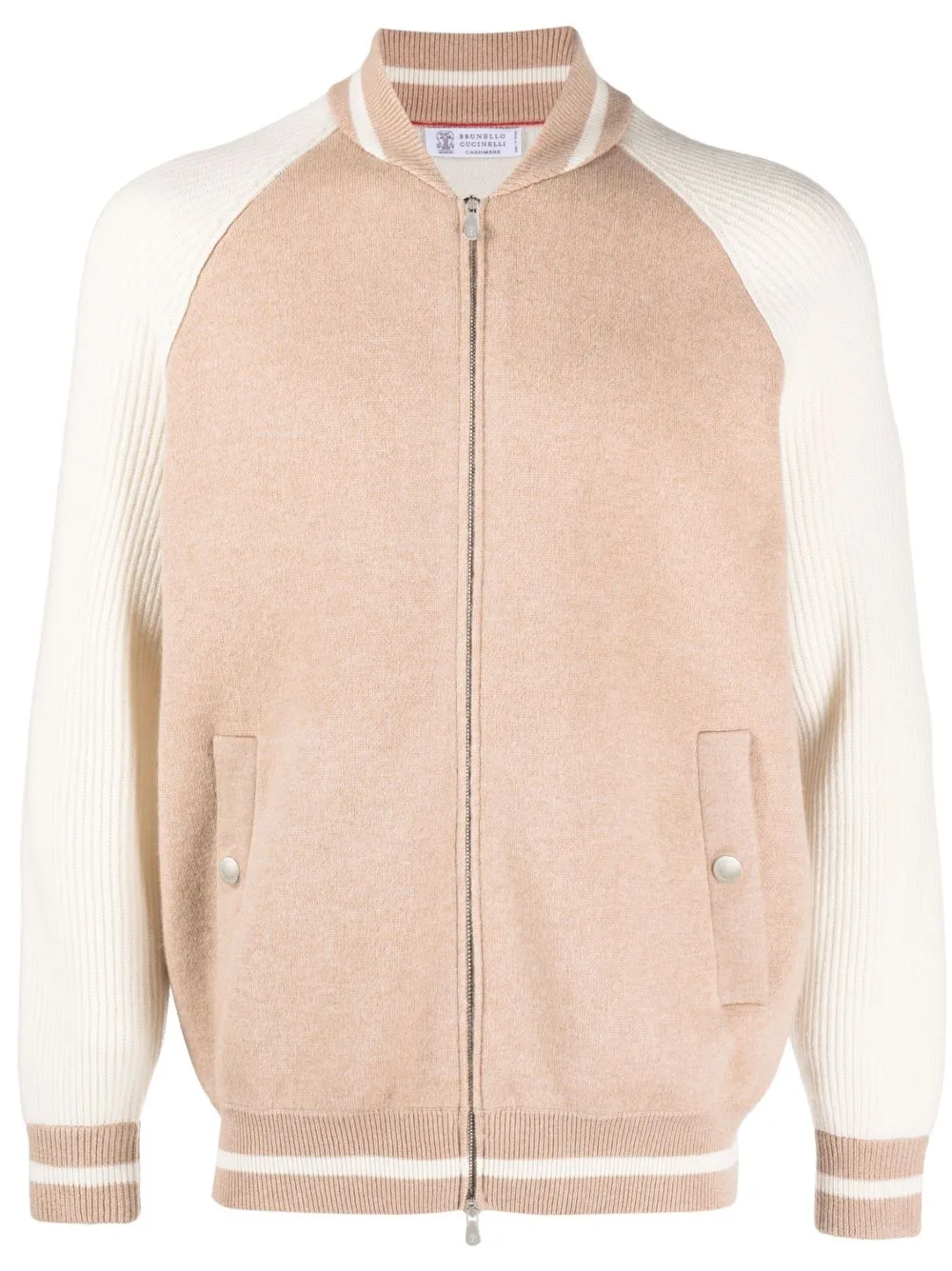 Knitted Zipped Varsity Jacket by Brunello Cucinelli