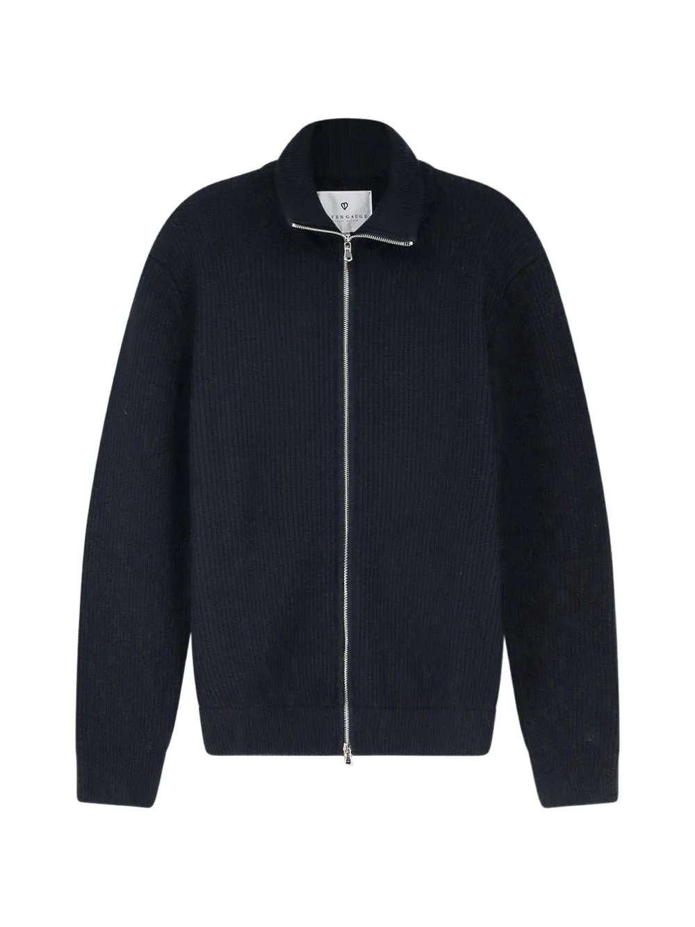 Ribbed-Knit Zip-Up Cardigan by SEVEN GAUGE