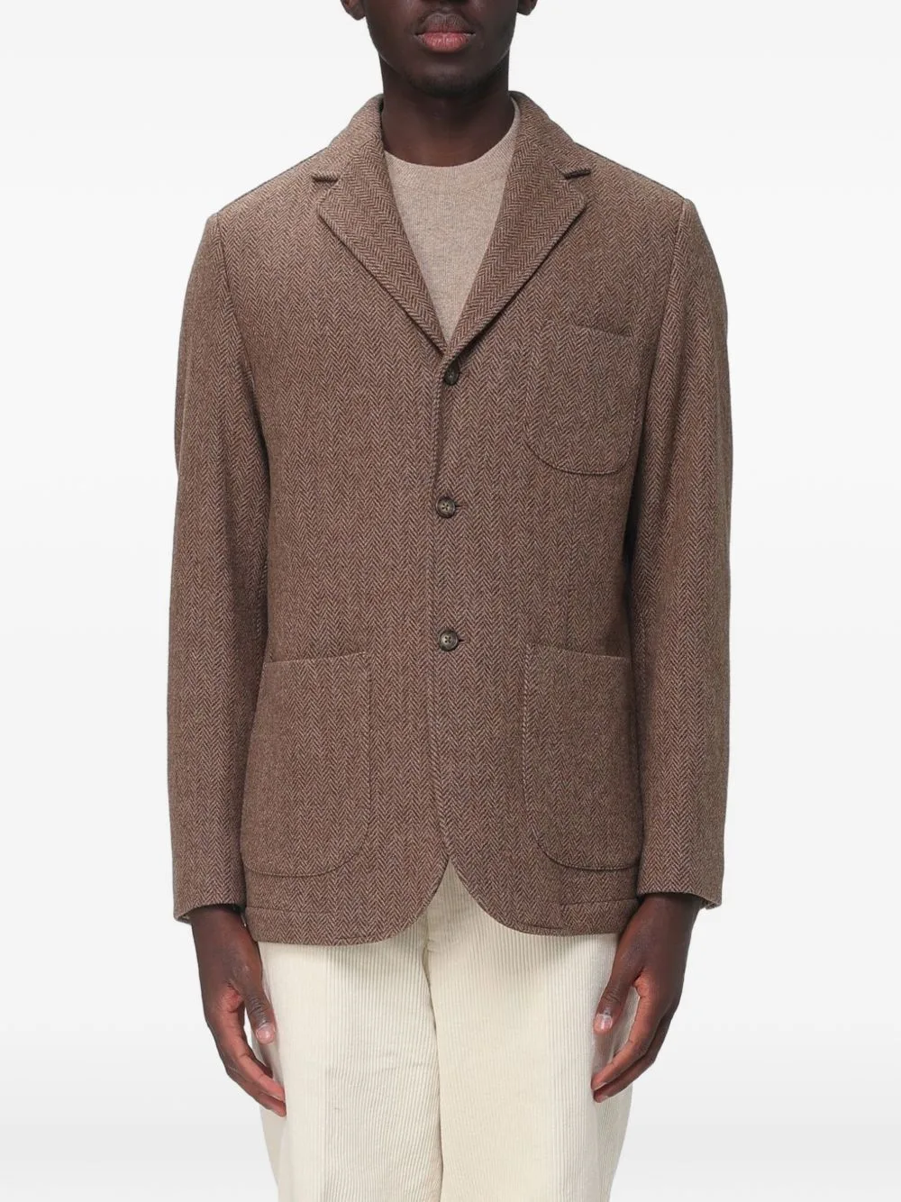 Neddick Herringbone-Pattern Single-Breasted Blazer by Sebago