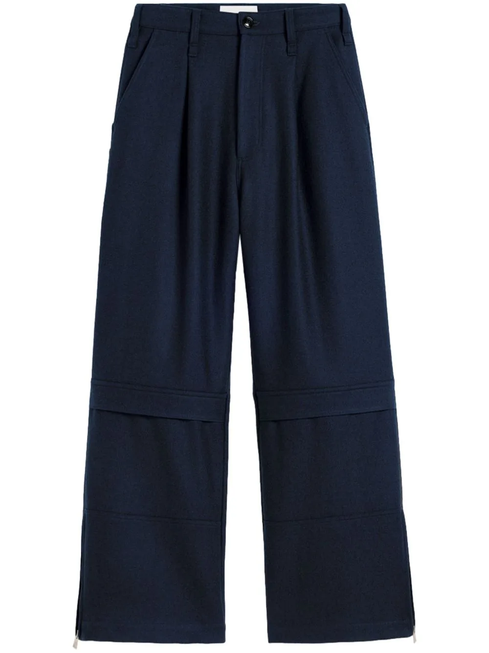Pleat-Detailing Wool Trousers by AMI Paris