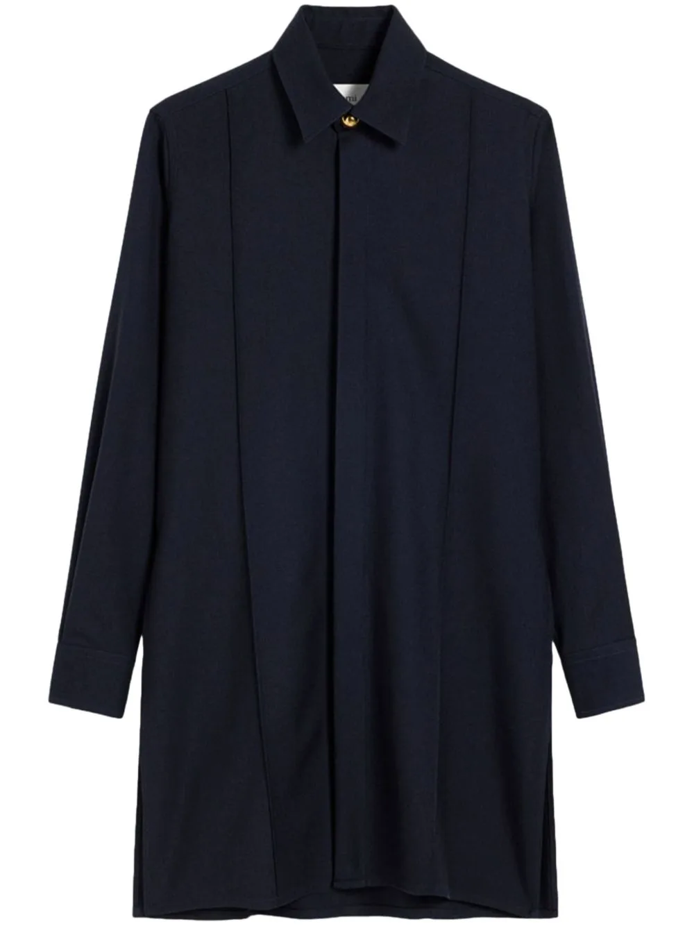 Pintuck Long-Sleeve Virgin-Wool Shirt by AMI Paris