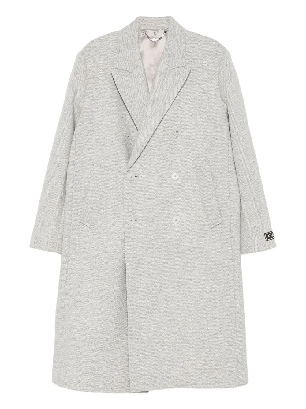 Double-Breasted Chevron Wool Coat by Lacoste