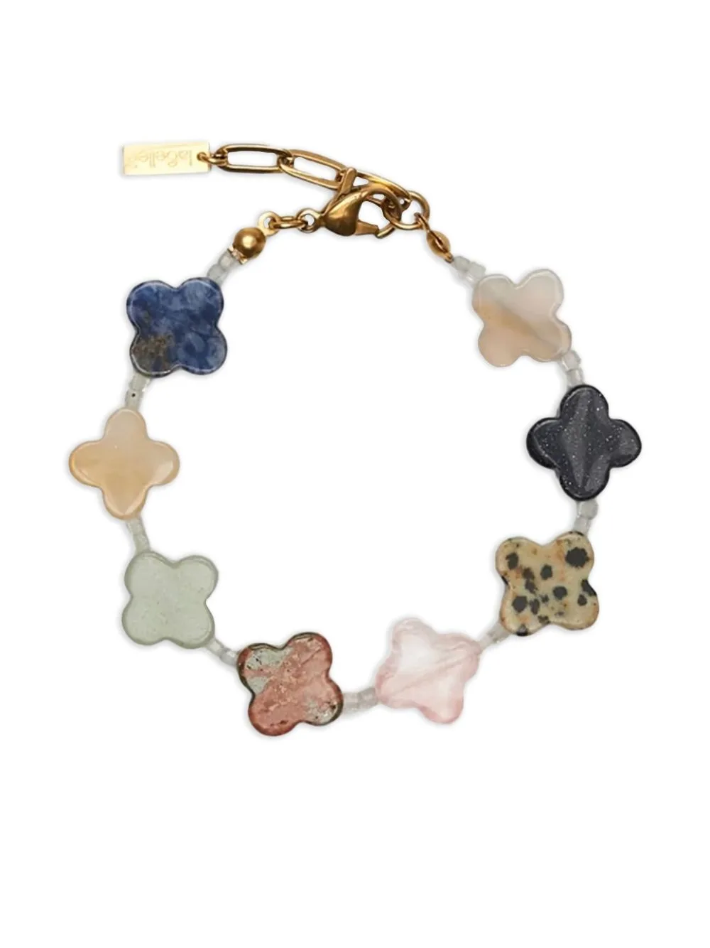 Clover-Embellished Gemstone Bracelet by Labelled Jewellery
