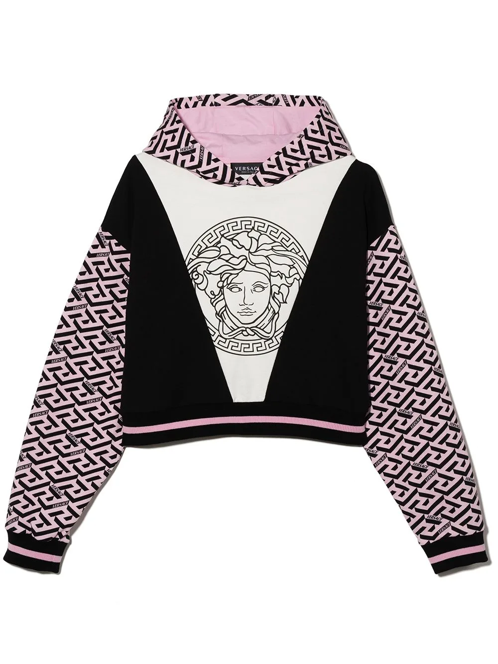 Medusa-Print Cotton Hoodie by Versace Kids